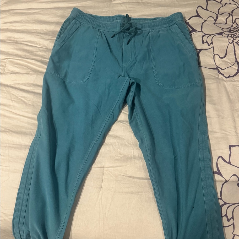 Athleta Teal Drawstring Track Joggers